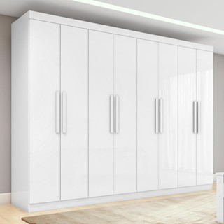 Guarda-roupa Casal Easy Slim 8 Portas Branco em Oferta na Shopee