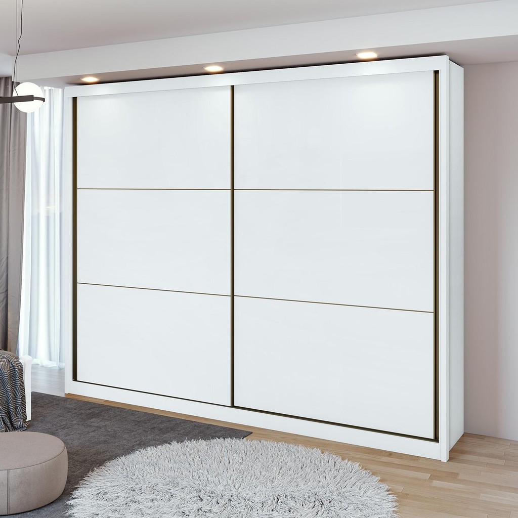 Guarda-Roupa Casal 100% MDF 2 Portas 6 Gav Toronto Sem Espelho Branco - Home & Living