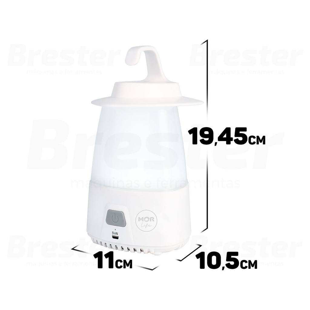 Detalhes do Luminária Portátil Recarregável Com Gancho 545 Lúmens 009196 Mor