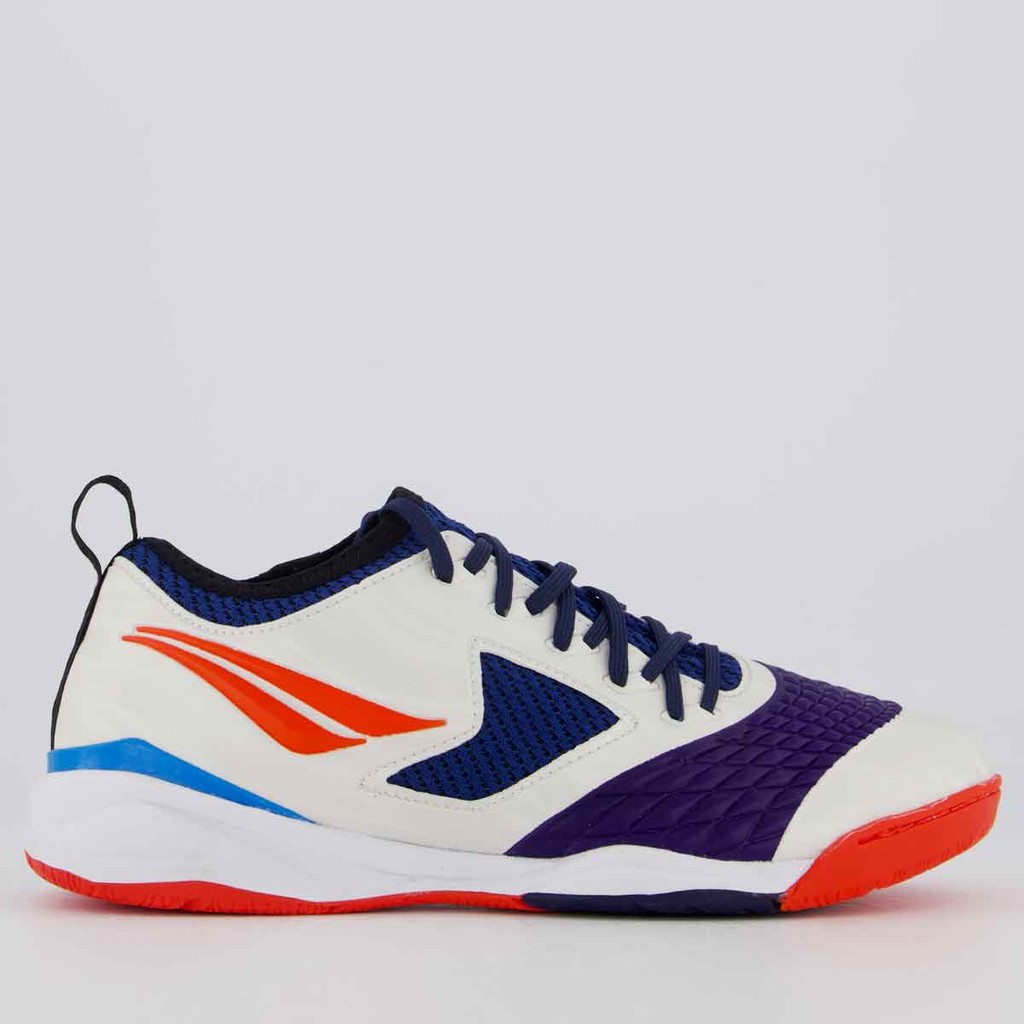 Chuteira Penalty Max 1000 Ecoknit Futsal Branca e Roxa em Oferta na Shopee