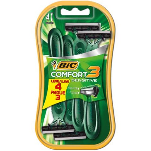Aparelho Barbear Bic Comfort 3 Sensitive 4 Unidades Barbeador - Beauty