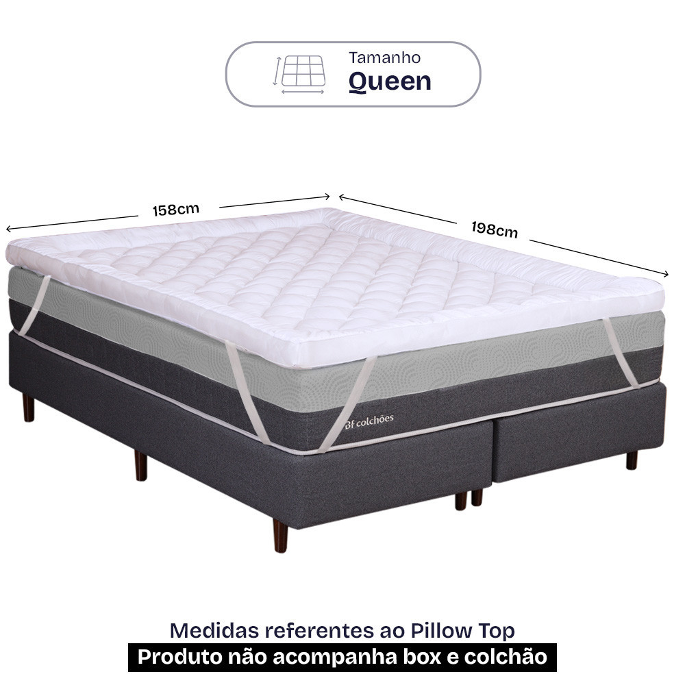 Pillow Top Queen 1000g Fibras Siliconadas Extra Macio 158x198cm BF Colchões · foto 2