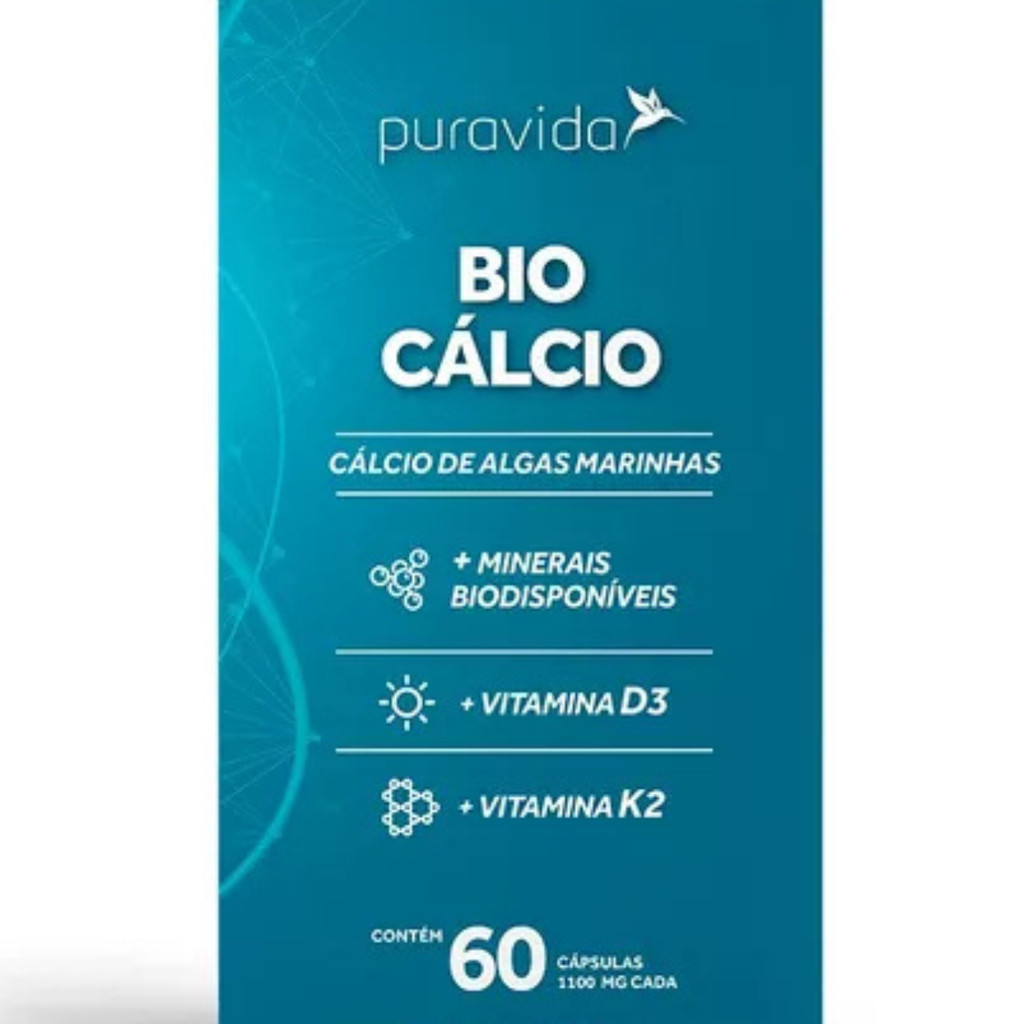 Bio Cálcio 60 Cápsulas - Puravida