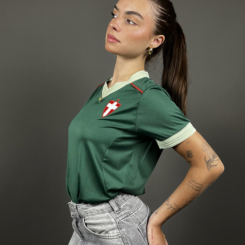 Camisa Palmeiras Retrô 1914 Cruz de Savóia Dry verde Feminina Oficial em Oferta na Shopee