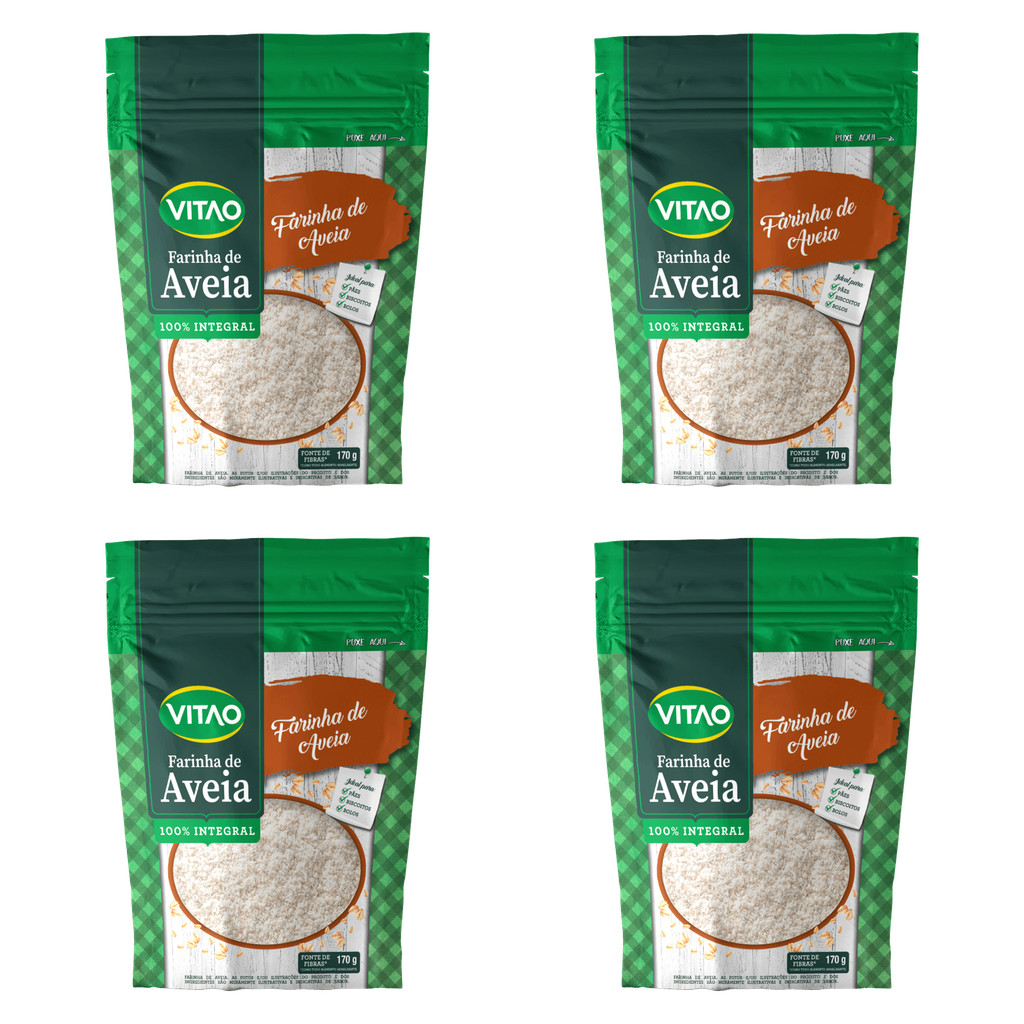 Kit Farinha De Aveia Vitao 170G - 4 Unidades - Food & Beverages