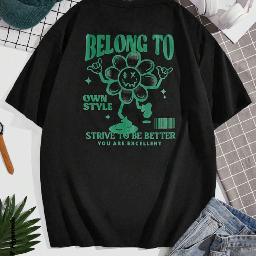 Camiseta Streetwear Belong to Own Style Lançamento Varias Cores Camisa Unissex Flor Firmeza Qualidade e Conforto 