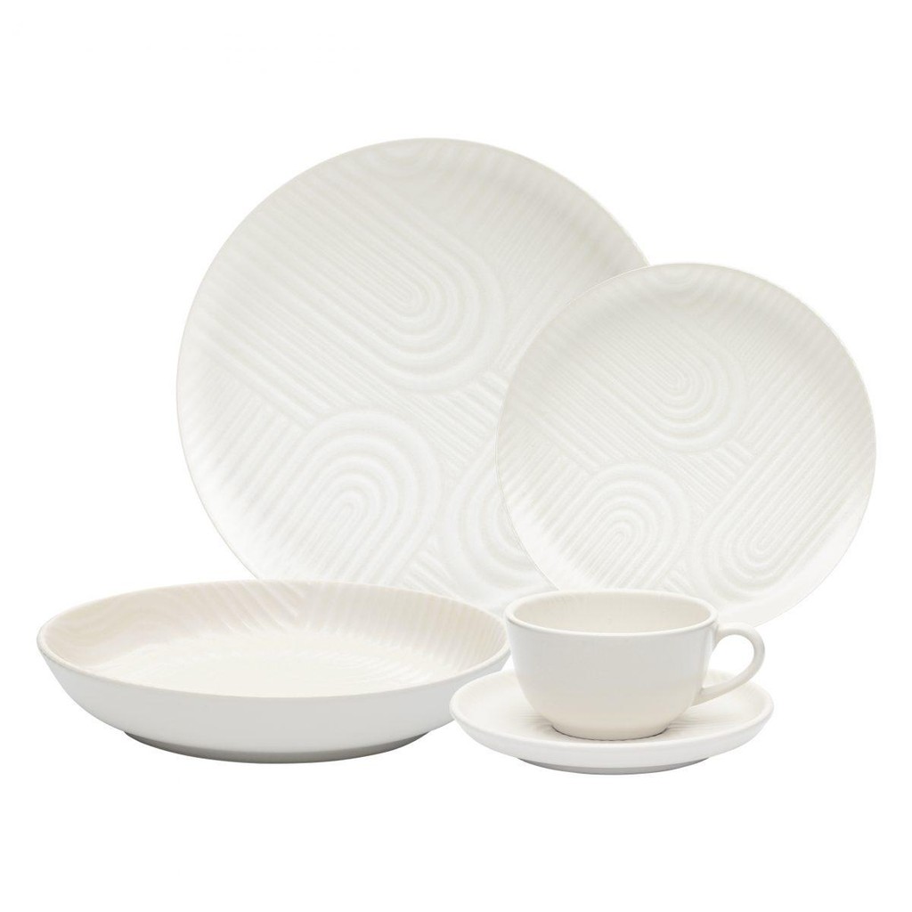 Aparelho de Jantar e Chá 20 Peças Oxford Flat Zen em Oferta na Shopee