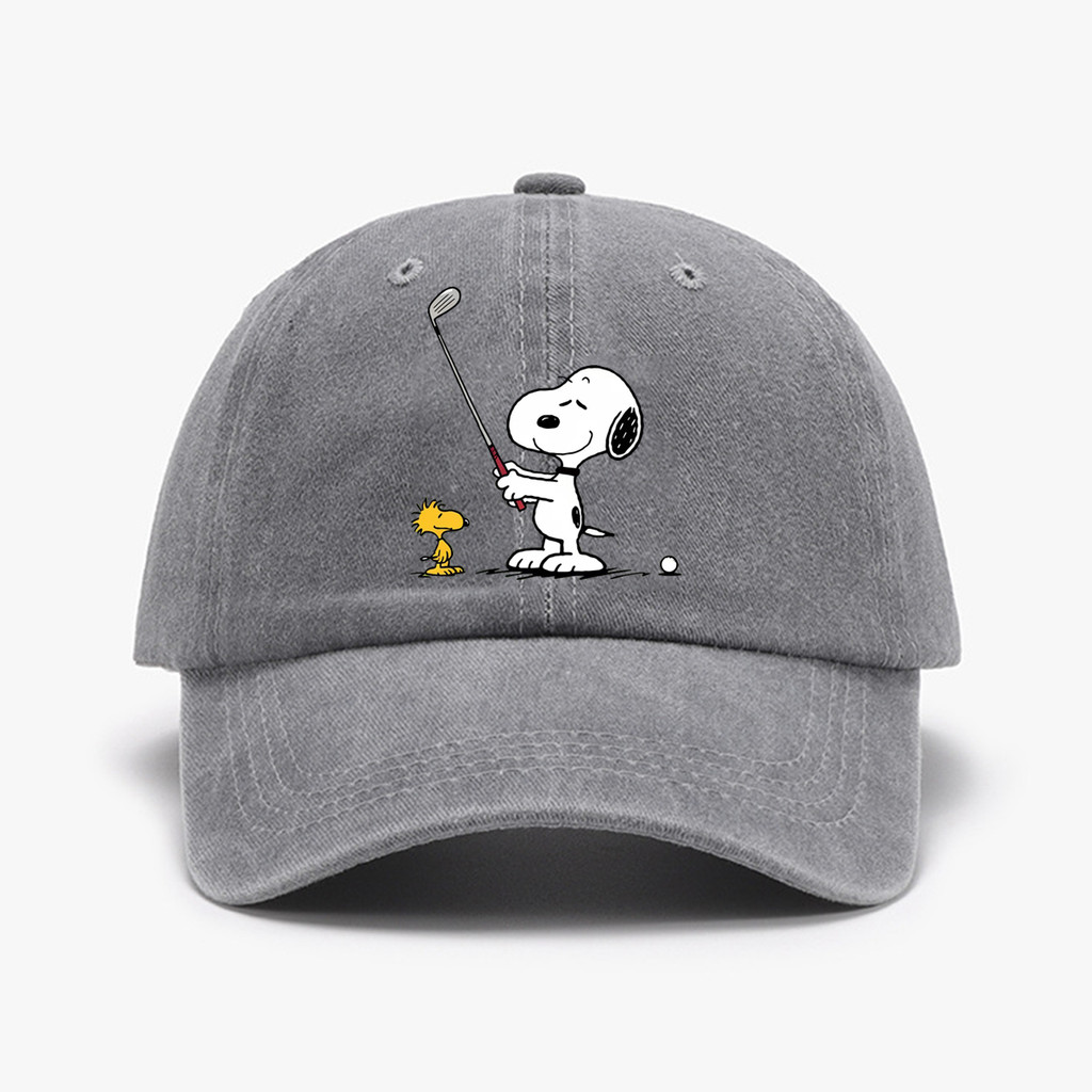 Boné De Beisebol Estampado " Snoopy " Unissex Retrô Lavado Angustiado Chapéu De Sol Acessório De Moda Ao Ar Livre Para H