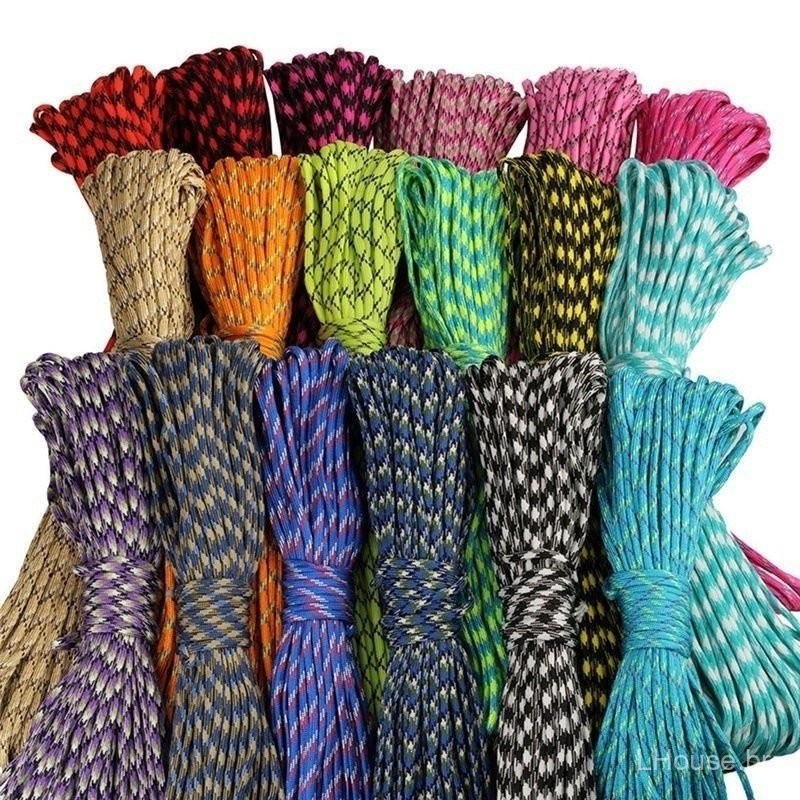 31M 100 Pés EUA 550 Paracord Cord 4mm 9 Strand Colors Parachute Rope Outdoor Camping Climb