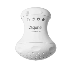 Chuveiro Ducha Elétrica 220V 5700W 127V 5400W Zagonel Gorducha Banheiro Branco Segurança Alta Vazão 4 Temperaturas