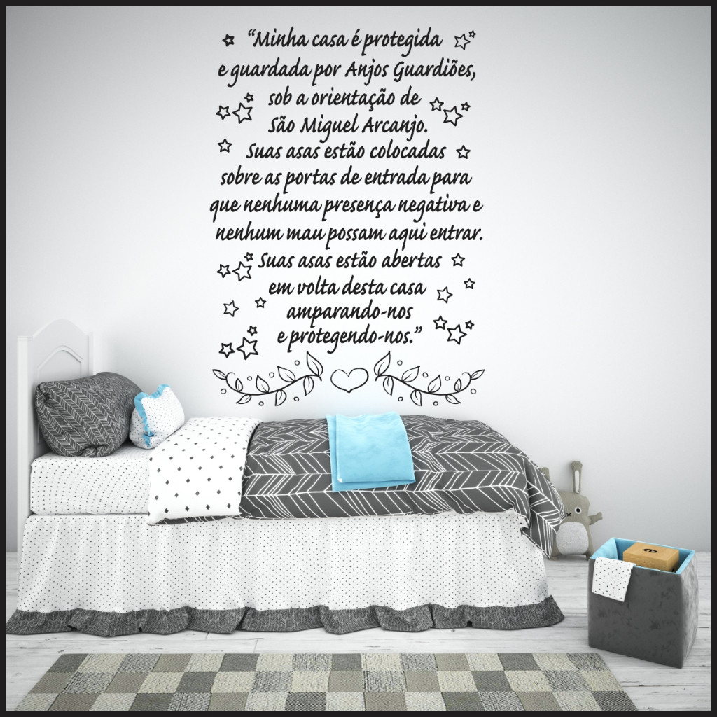 Adesivo De Parede Decorativo Frase Oração Anjo Arcanjo