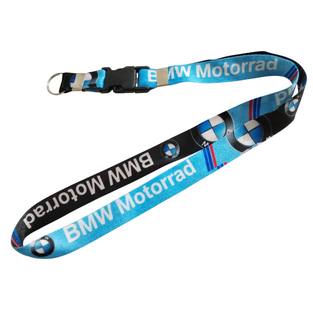 Kit 2 Cordão com Engate Saque Rápido modelo BMW Motorrad Azul com Preto para Chave de Moto ou Crachá