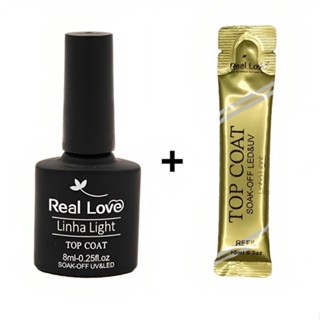 Kit Especial Top Coat 8 ML + Refil 10 ML - Real Love em Oferta na Shopee