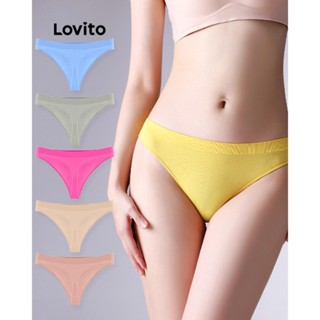 Lovito Calcinha Básica Lisa Sexy Para Mulheres LNE48243