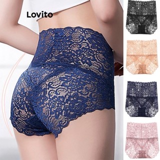 Lovito Calcinha Sexy De Renda Floral Para Mulheres LNE48393