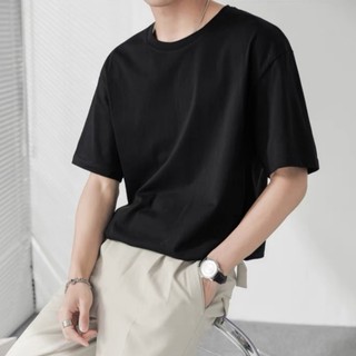 Camiseta Masculina Lisa 100% Algodão Malha Premium 30.1 Penteado Gola Redonda Manga Curta Camisa Básica Premium
