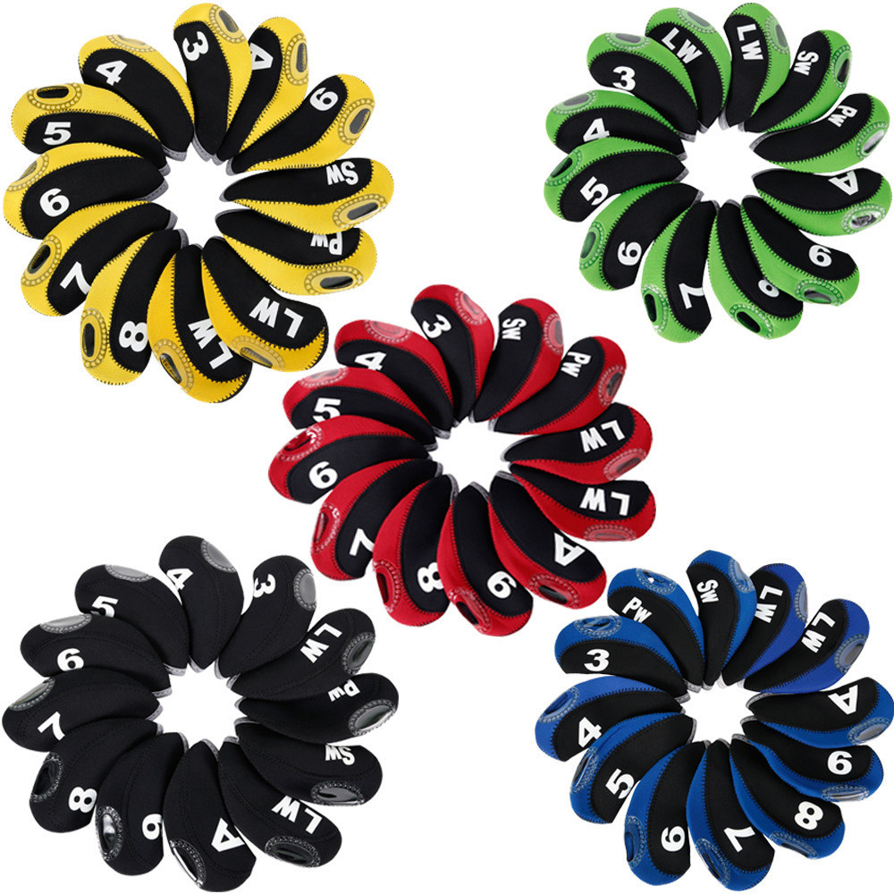 Duas cores com número Club Cap Cover Golf Iron Cover