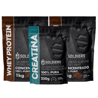 Kit: Whey Protein Concentrado 2Kg + Creatina Monohidratada 250g - 100% Importado - Soldiers Nutrition