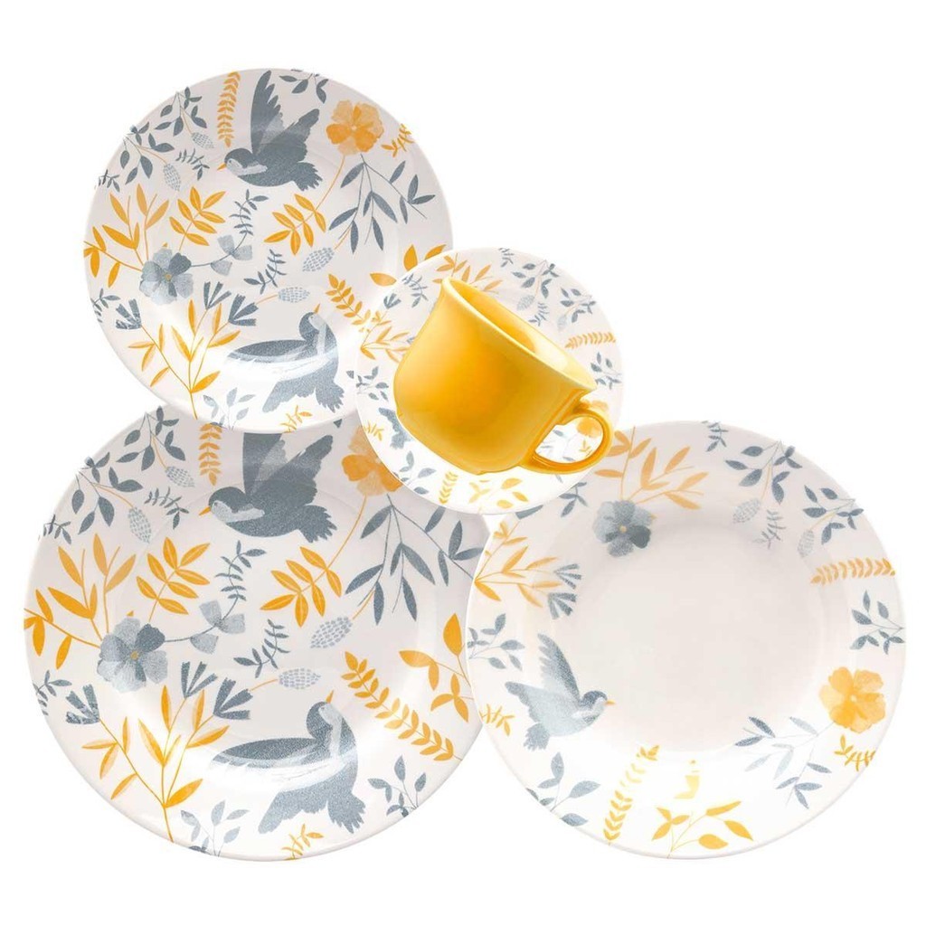 Aparelho de Jantar 30 peças Donna Bem-Te-Vi em Oferta na Shopee