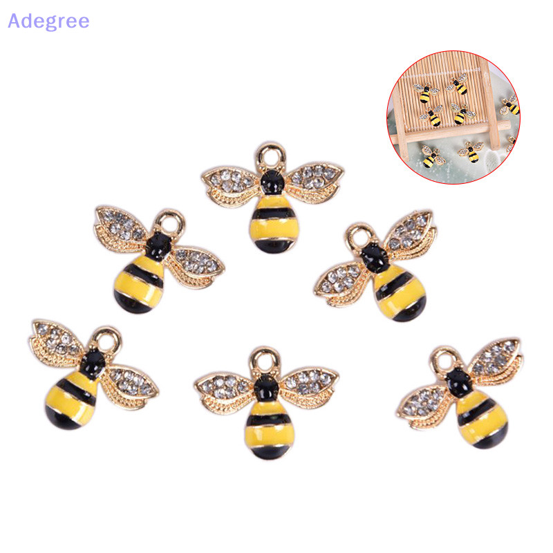 Adegree 10Pcs/Set Esmalte Cristal De Abelha Pingente Jóias De Bijuteria Fazendo Presente Artesanal Novo