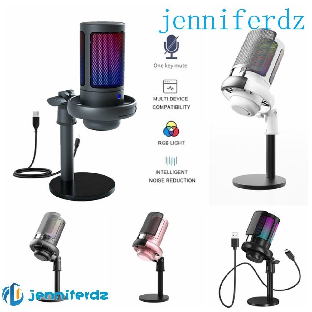 Microfone Condensador AJENNIFER , Redução De Ruído Leve Para Jogos USB , Profissional De Metal Colorido