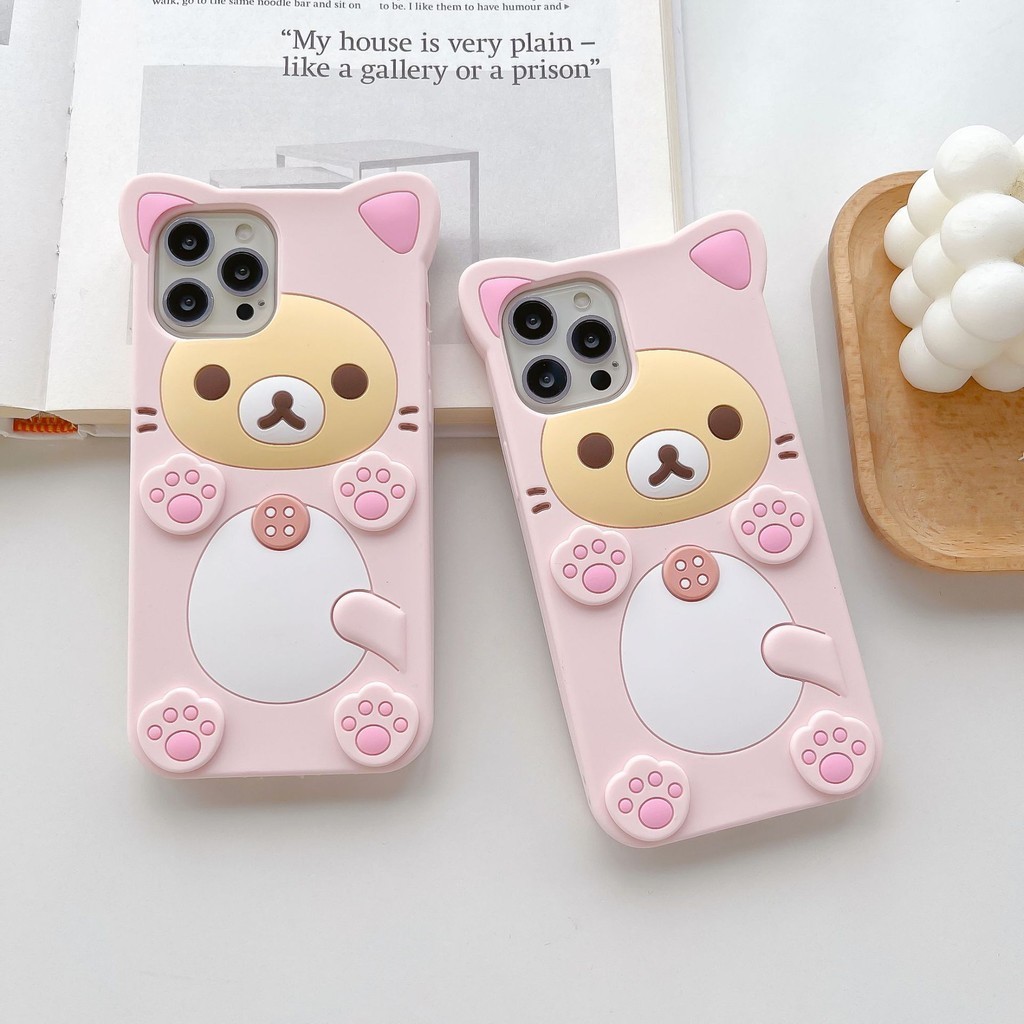 Rolamento De Ameixa Para Apple iPhone Capa De Silicone Completa Pata De Gato 11/12/13/14/15/PRO/max