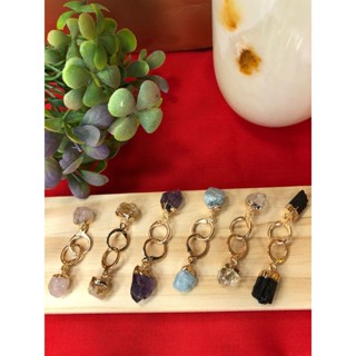 Brinco Argola Click em Pedras Naturais Dourado em Oferta na Shopee