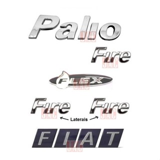 Emblemas Palio Fire Flex + Lateral Fire + Fiat - 2005 À 2006 em Oferta na Shopee