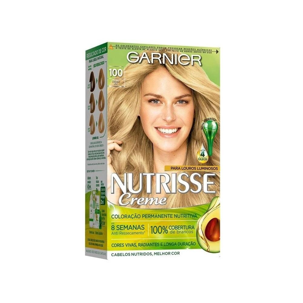 Tintura Creme Garnier Nutrisse 100 Louro Sol em Oferta na Shopee