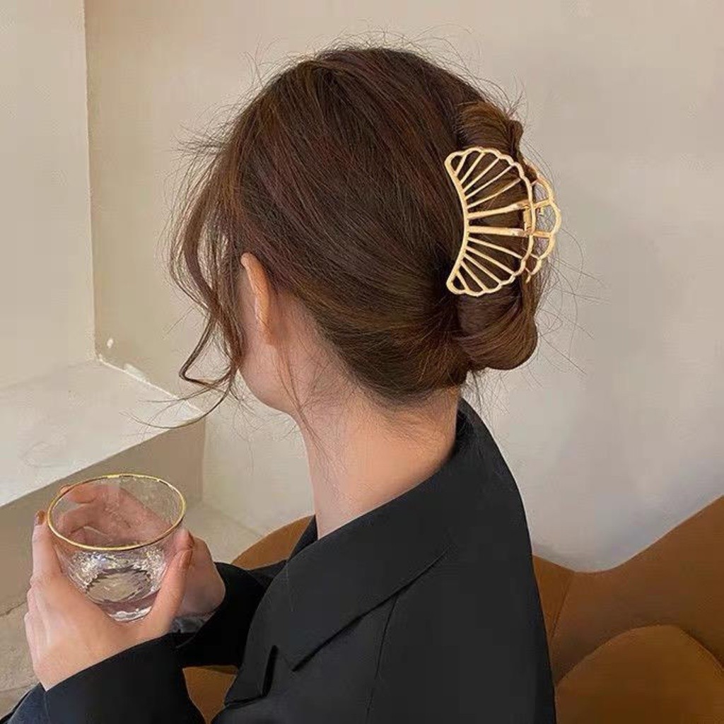 Prendedor De Cabelo Fashion Metal Garra Ouro Prata Geométrica Para Cabelo Feminino em Oferta na Shopee