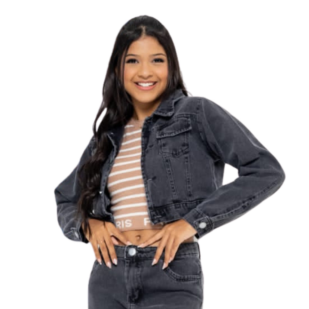 Jaqueta Jeans Rasgada Roupa Infantil Curta Juvenil Feminina