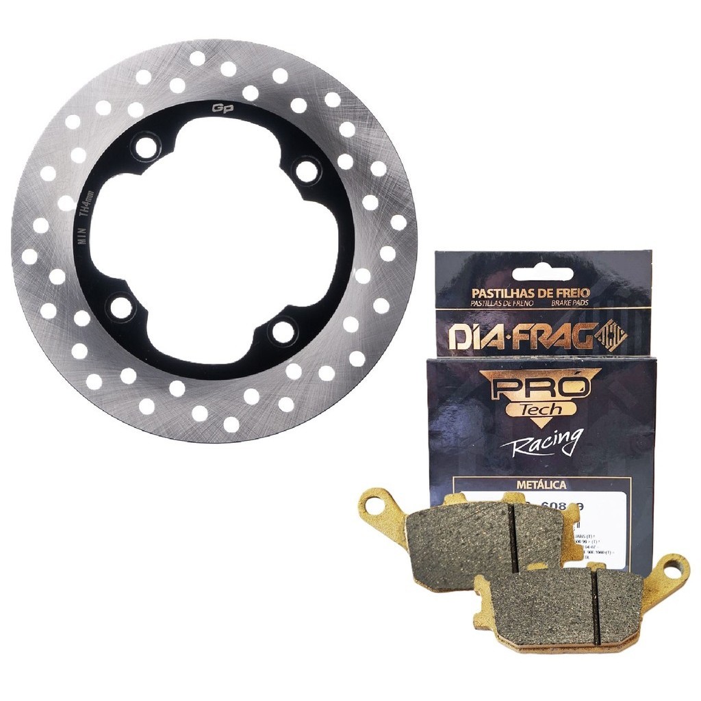 Disco de Freio Traseiro Xre 300 2009 A 2018 Com Abs + Pastilhas Metálicas Diafrag em Oferta na Shopee