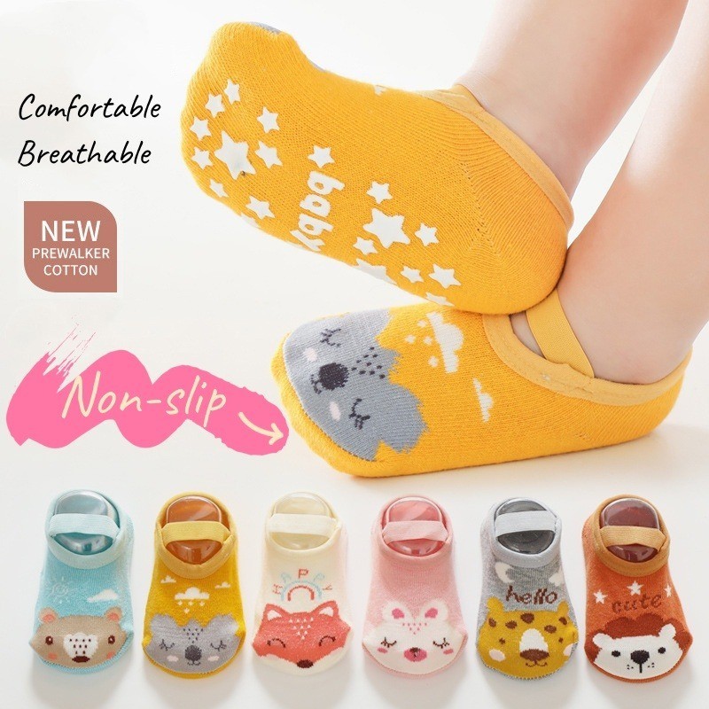 2024 Novas Meias De Bainha Para Crianças Bebês O Chão De Borracha Estampadas Em Antiderrapante