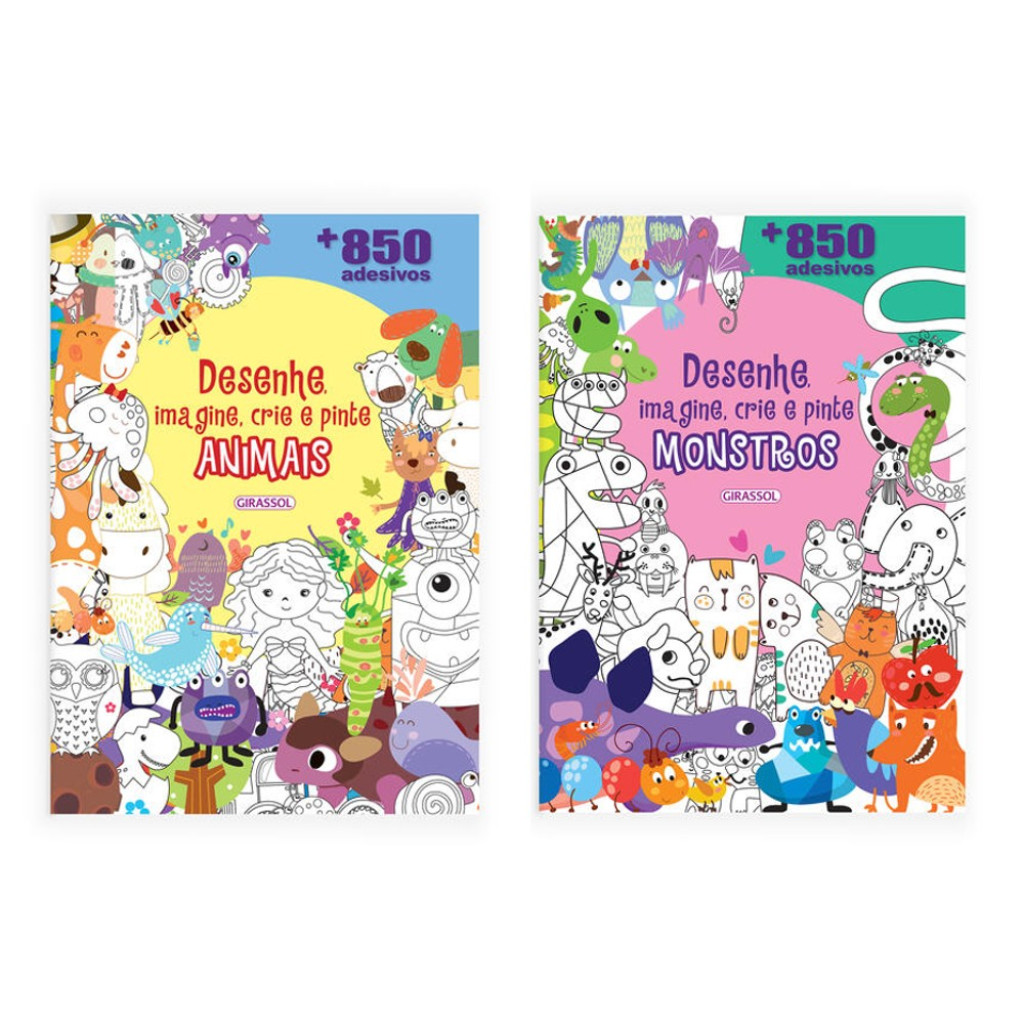 Coleção Desenhe, Imagine, Crie e Pinte 2 Vol - Animais + Monstros
