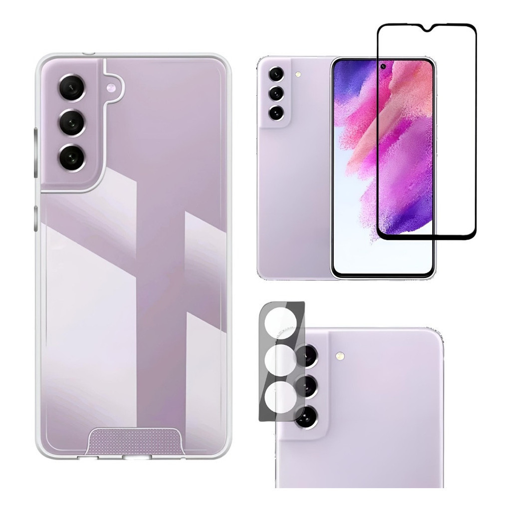 Capinha case clear Space Slim Kit Proteção Para galaxy S21fe + película 9d cerâmica + pel câmera