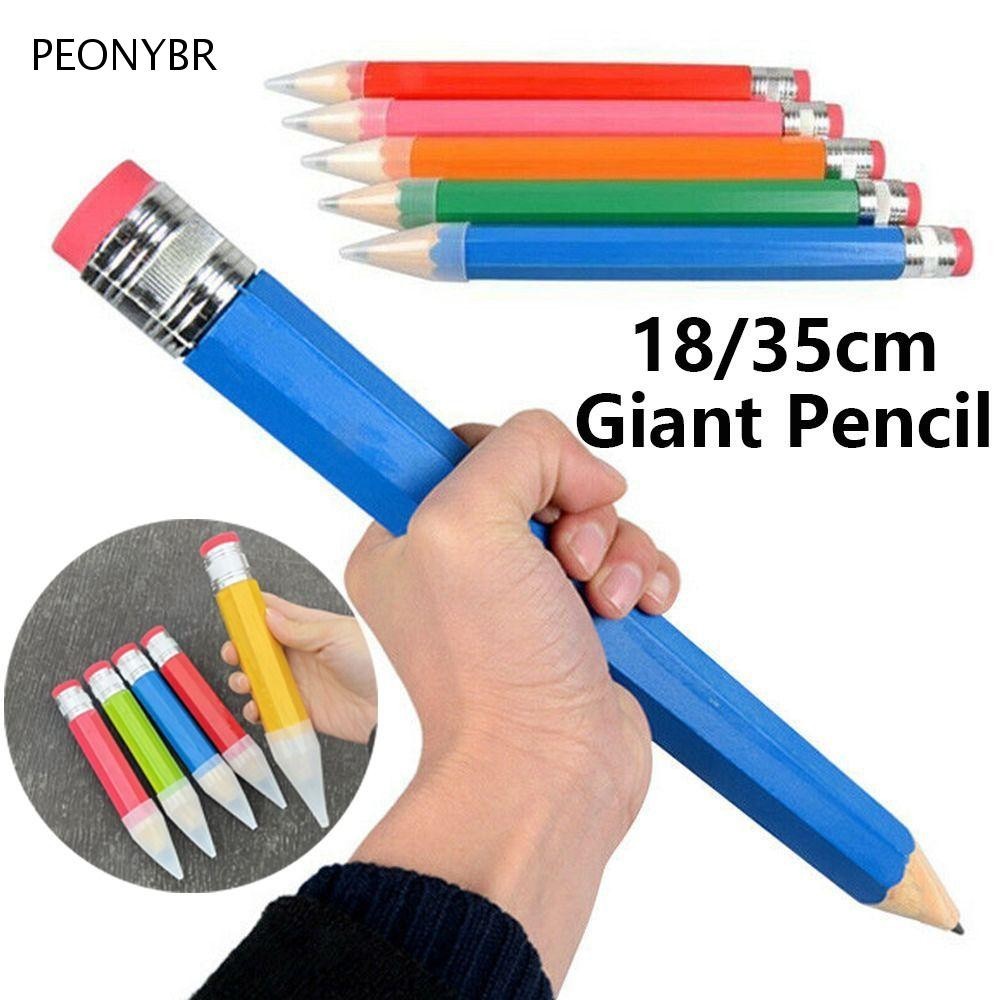 PEONYHOME Lápis Grande , Gigante De Brinquedo Novidade , Com Borracha Performance Prop 18/35CM De Papelaria em Oferta na Shopee