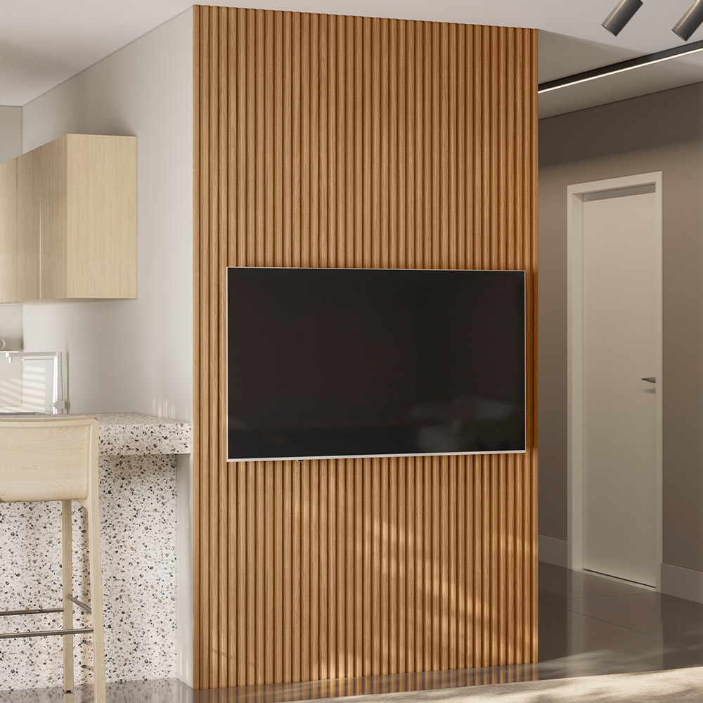 Painel Ripado de Madeira Para Sala Quarto 141x250cm Slats L05 Nature - Lyam Decor em Oferta na Shopee