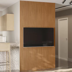 Painel Ripado de Madeira Para Sala Quarto 141x250cm Slats L05 Nature - Lyam Decor