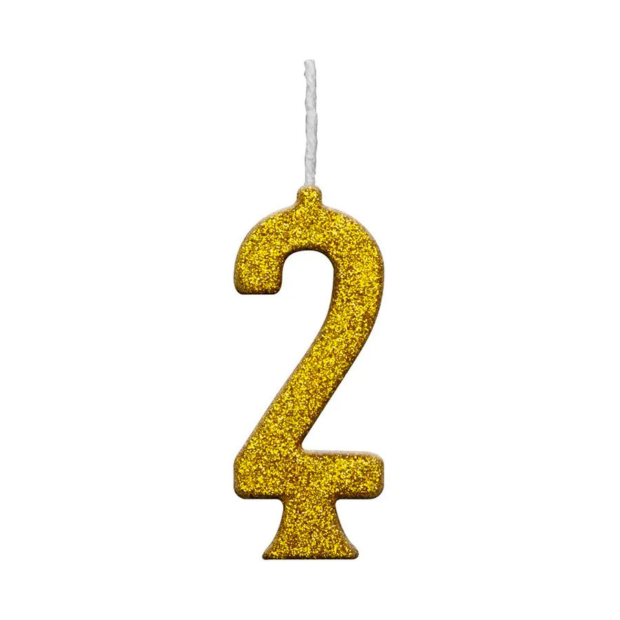 Vela Dourado Numero 2 - 1 unidade - Regina - Rizzo - Home & Living