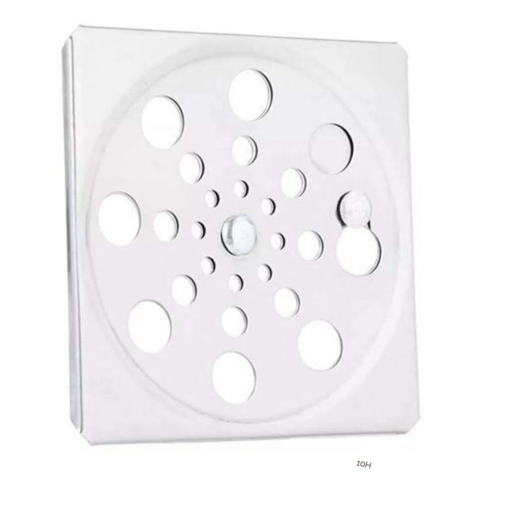Ralo Tampa Grelha Inox Para Banheiro ou Area Gourmet Quadrado 10x10 Com Fecho
