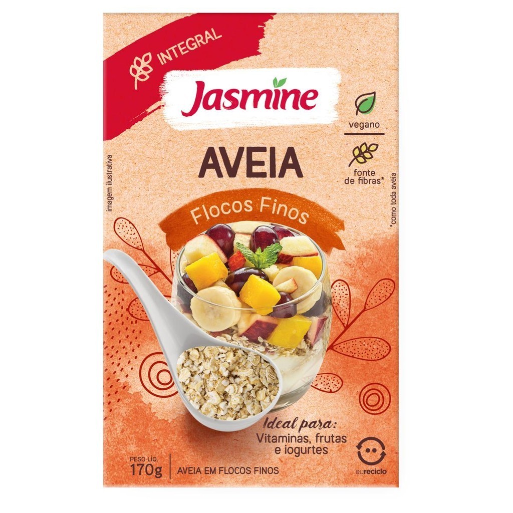 Aveia em Flocos Finos Jasmine Caixa 170g - Food & Beverages