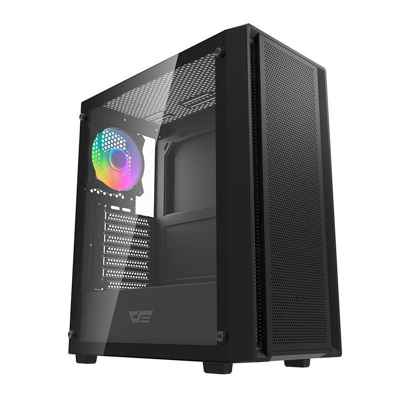 Gabinete Gamer Aigo Darkflash DK353, RGB, Mid-Tower, Lateral de Vidro, Com 4 Fans, Preto, DK353-BK