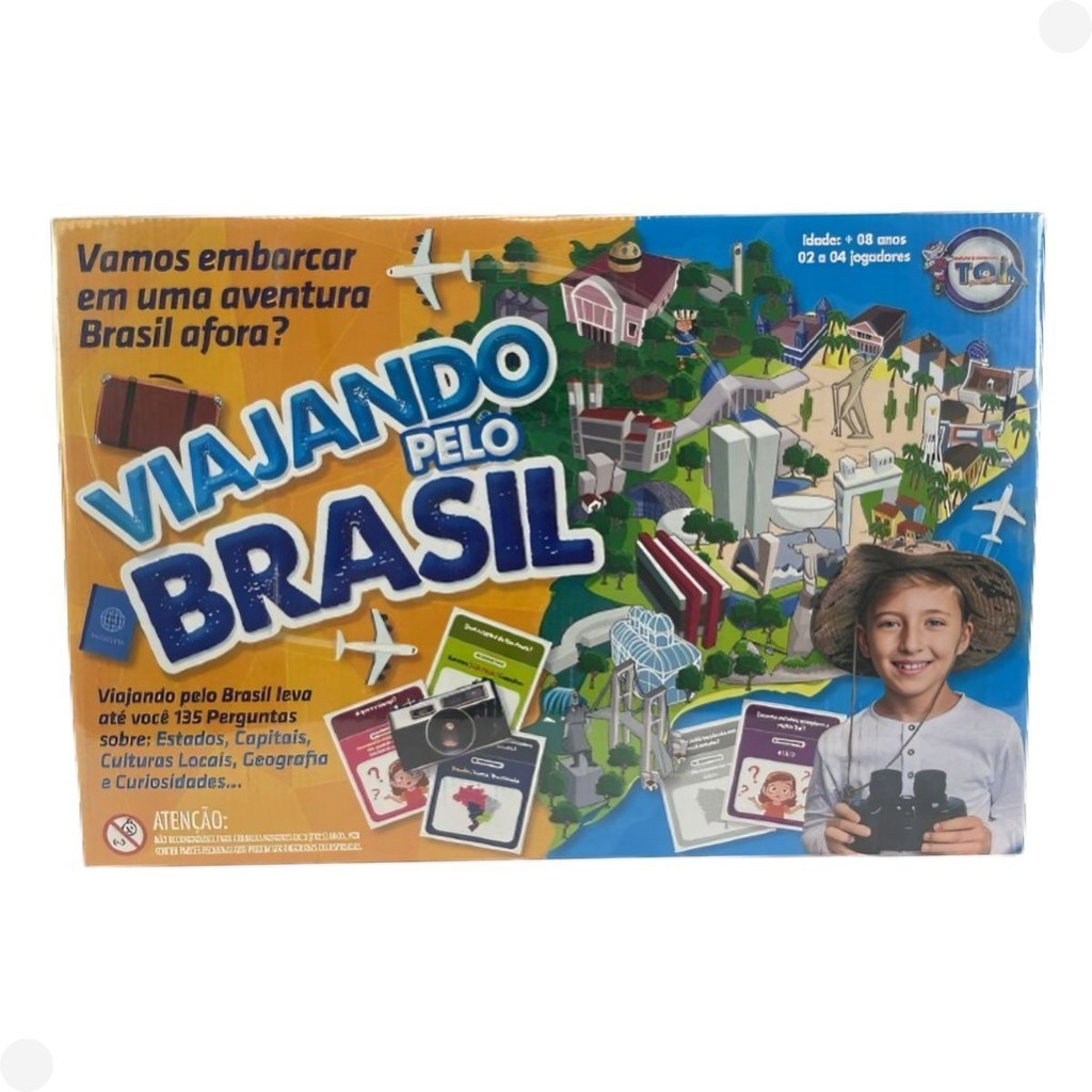 Jogo de Tabuleiro Viajando Pelo Brasil 12191 - Toia Brinquedos
