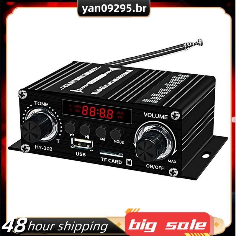 Novo Amplificador Digital Bluetooth 12V Home Carro 2 Canais HIFI Alto-Falante De Som Receptor FM De Áudio Clase-AB AMP