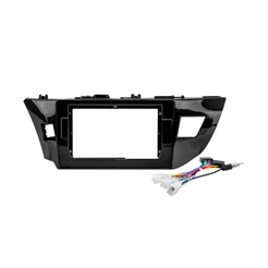 Kit Moldura Painel 10 Pol Corolla GLI 2014 2015 2016 2017 2 Din Black Piano Chicote Som Plug Antena