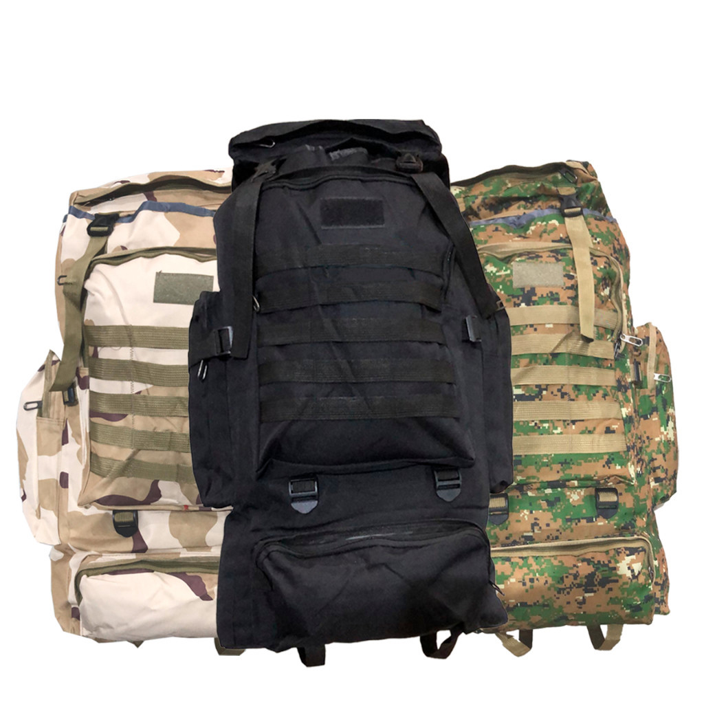 Mochila Tatica Militar Reforçada Grande 70 Litros Para Camping 6 Bolsos Resistente Viagem