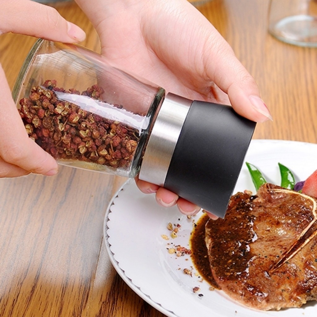 Moedor de Sal, Pimenta e Especiarias Premium em Vidro e Inox - Elegância e Performance na ...