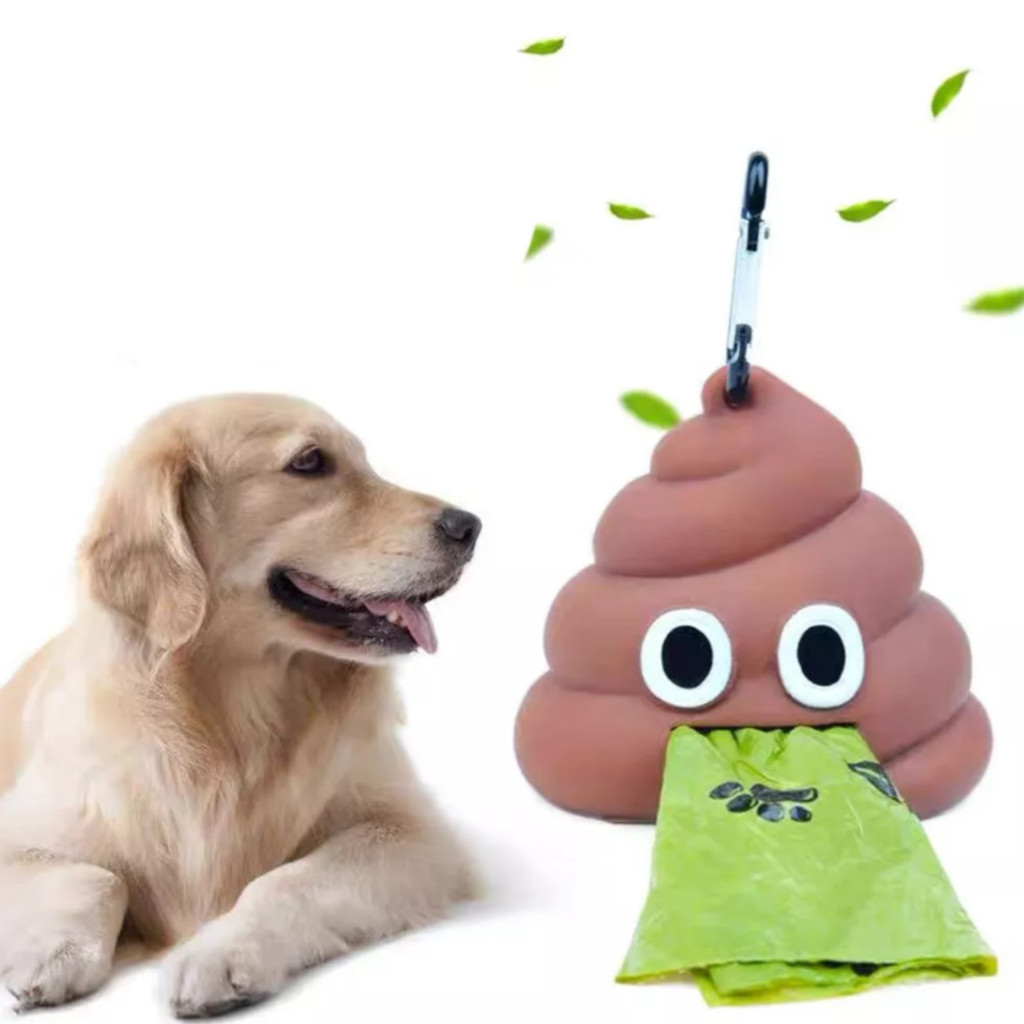 Porta Saquinho Cata Cocô Pets Emoji Prende Na Coleira Com 1 Refil Saquinho em Oferta na Shopee