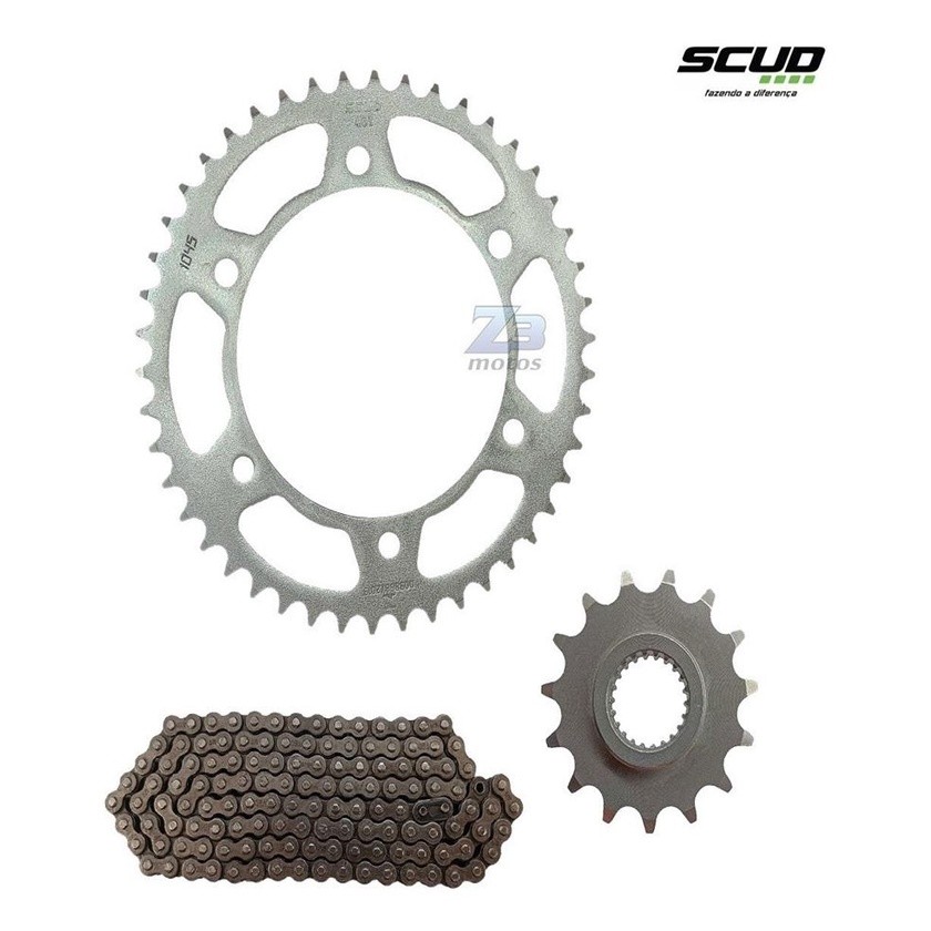 Kit Relacao Fazer 250 2018-2021 Coroa 46 Pinhao 15 Fina Scud