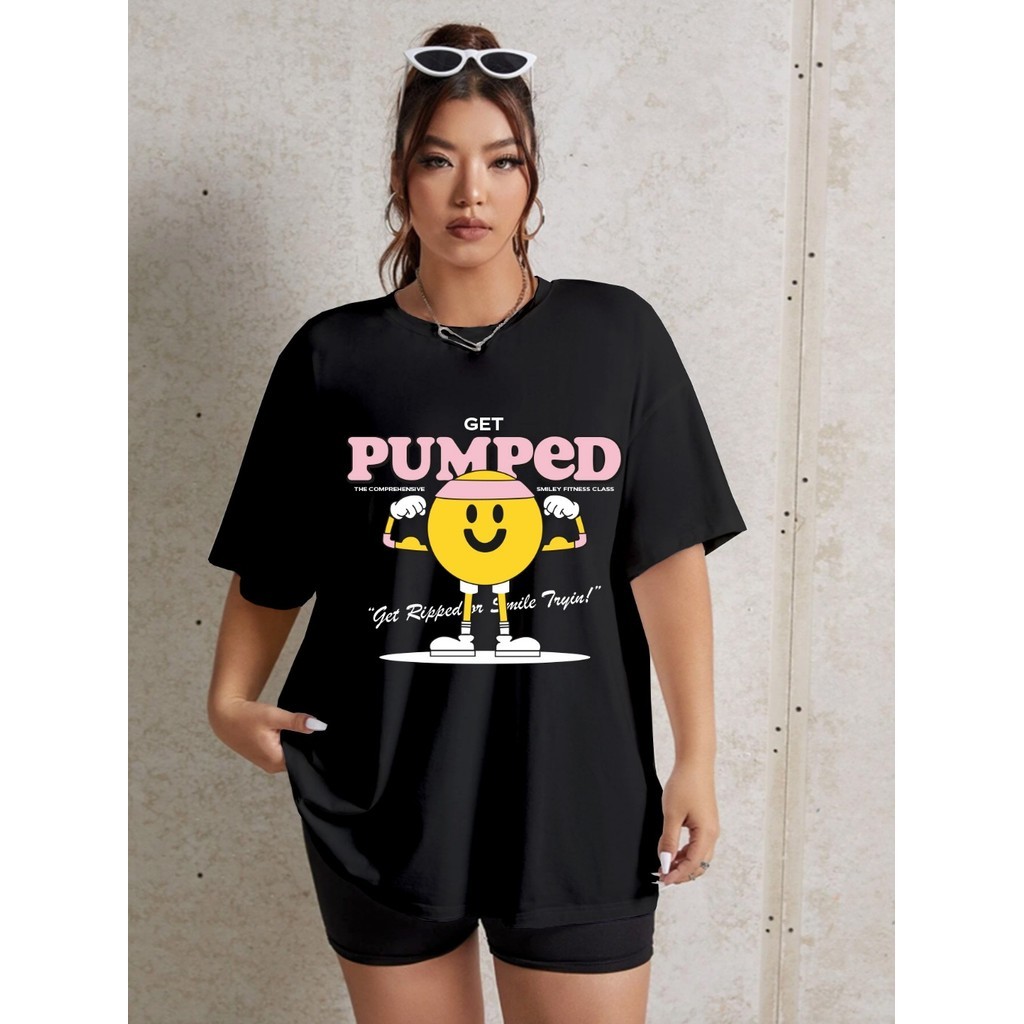 Camiseta Oversized Bordada Sport Academia Estampa T Shirt Personalizada  Reforço Larga Manga Curta